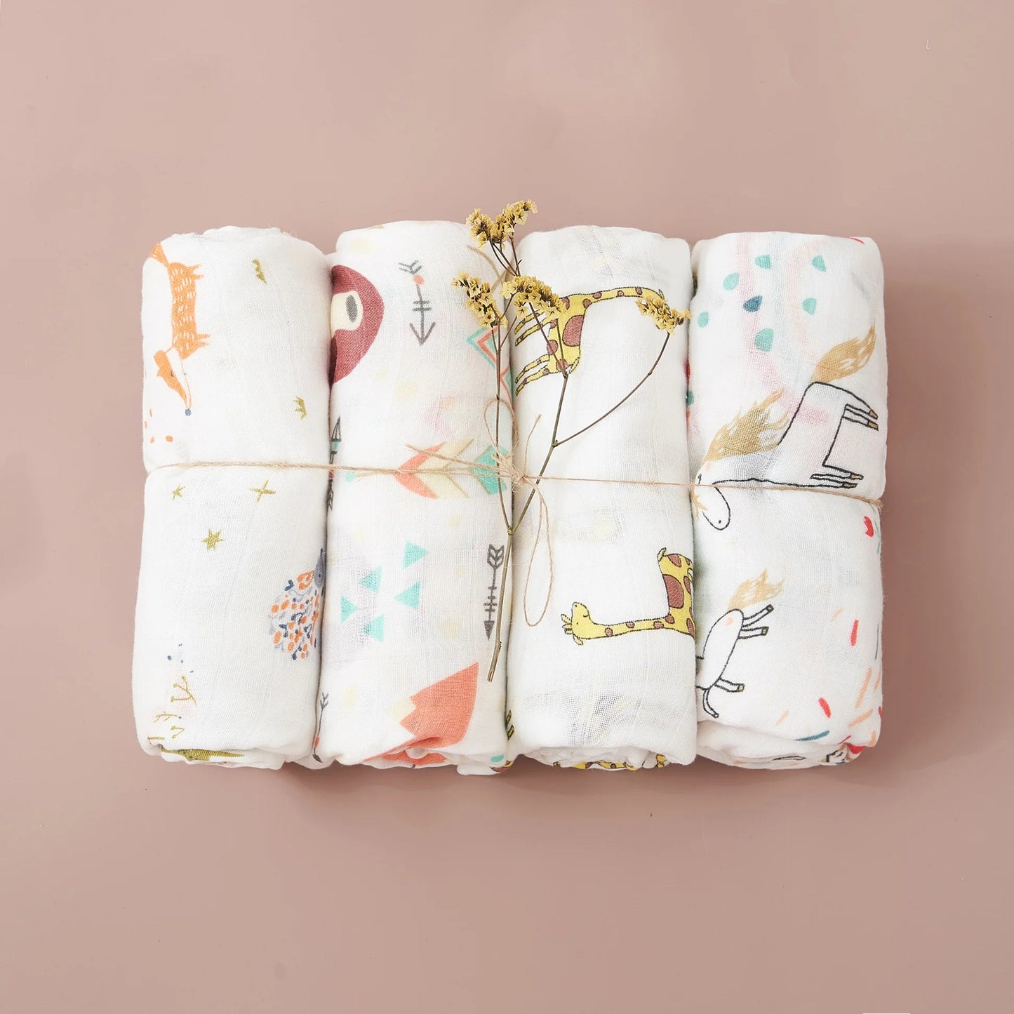 Premium Muslin Wrap Bamboo Cotton - 4 Pieces Set Lulladise