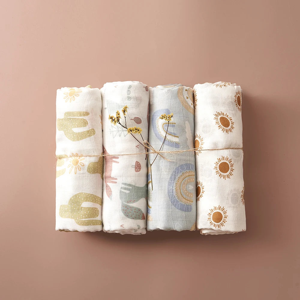 Premium Muslin Wrap Bamboo Cotton - 4 Pieces Set Lulladise