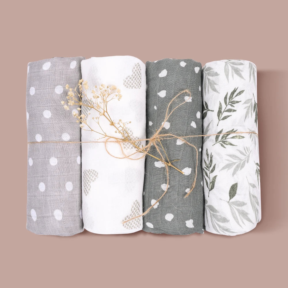 Premium Muslin Wrap Bamboo Cotton - 4 Pieces Set Lulladise