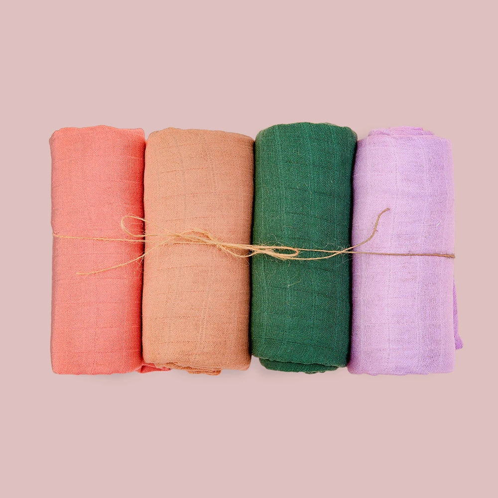Premium Muslin Wrap Bamboo Cotton - 4 Pieces Set Lulladise