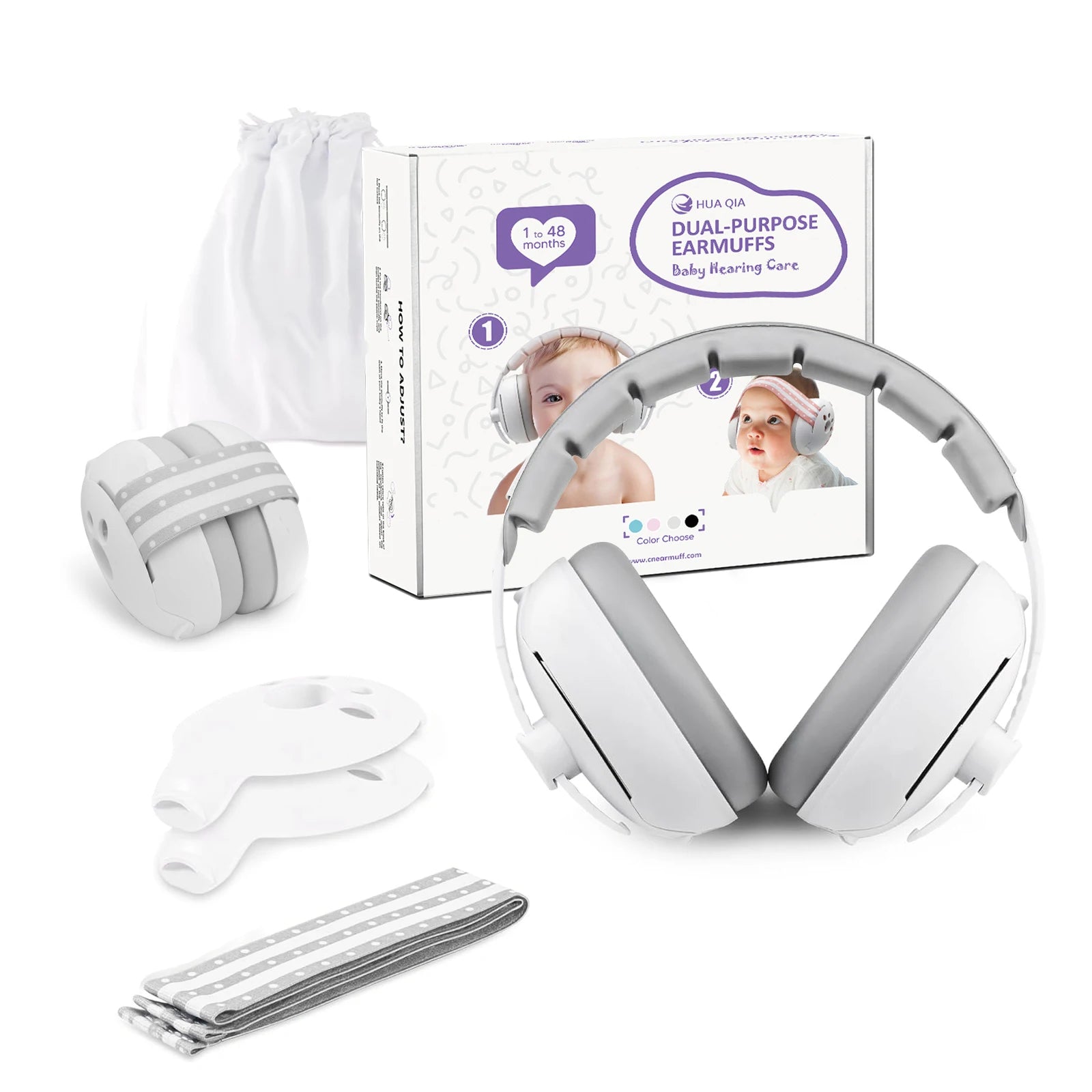 Baby Headphones Adaptable 2-in-1 Noise Cancelling Earmuffs Lulladise